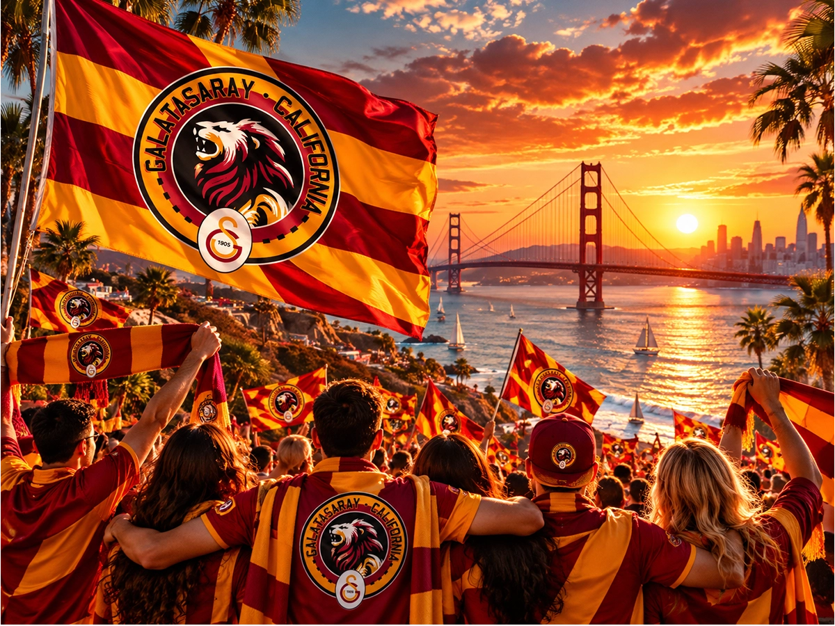 Galatasaray California ekibi ve taraftarları